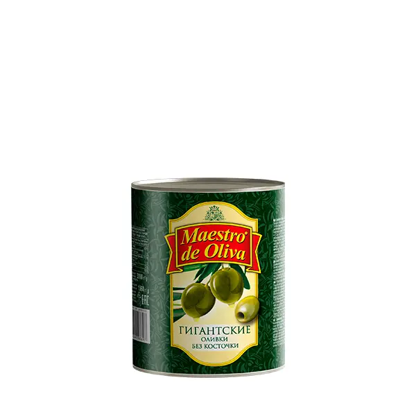 Оливки целые б/к гигант Maestro de Oliva 3100мл/3000гр/1750гр, 6шт/кор