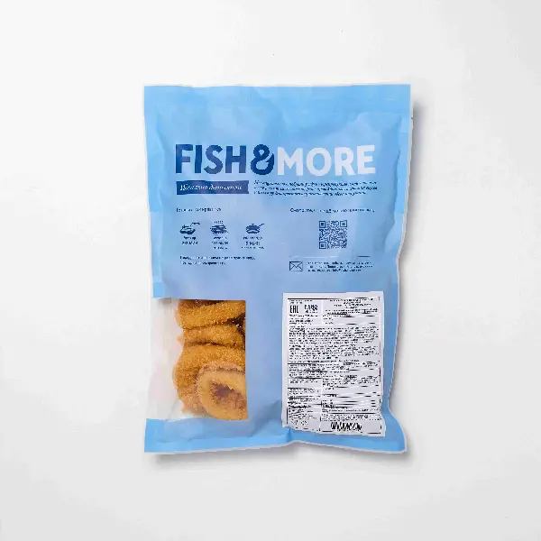 Кальмар кольца в панировке 4-8см Fish&More Shandong Nabaixian Seafood3700/02J69 500гр,5кг/кор, Китай