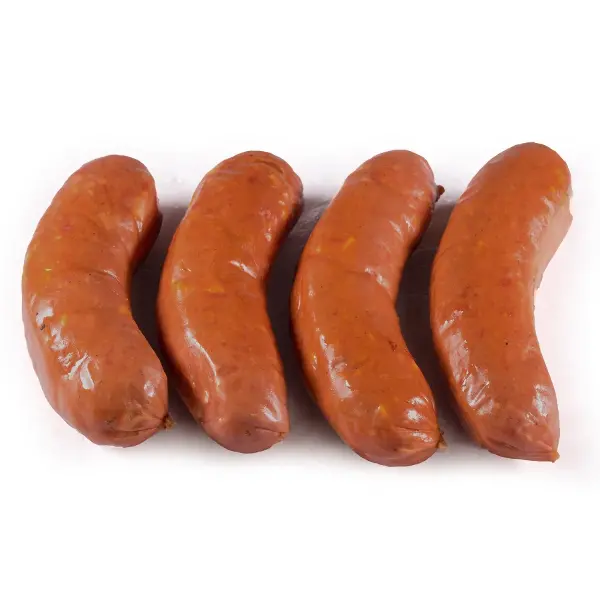 Колбаски Пряные с сыром Деликатес ~90гр*4шт/упак, ~10,08кг/кор