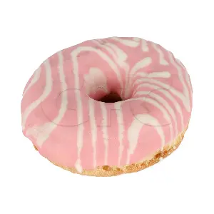 Пончик-донат творожный глазированный с клубничной начинкой Именитые 68гр, 12шт/кор