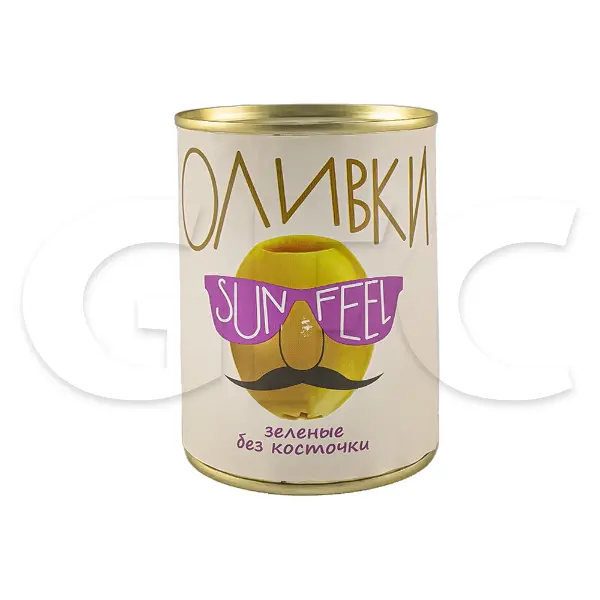 Оливки целые б/к SUNFEEL 300мл/280гр/90гр, 12шт/кор