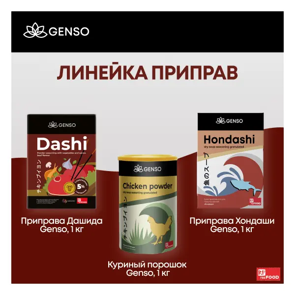 Приправа Дашида со вкусом говядины Genso Resfood 1кг, 10шт/кор, Корея