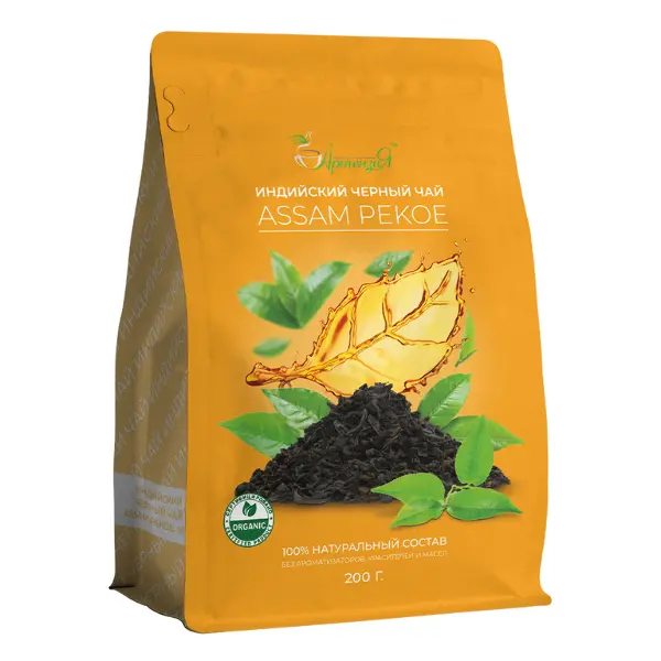 Чай черный Индийский ASSAM PEKOE Артензия 200гр, 30шт/кор