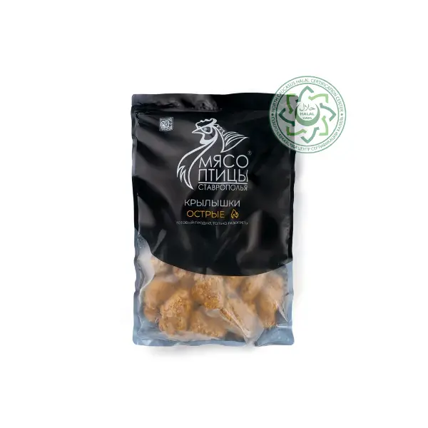 Крылья куриные острые халяль ИП Поляков 2,5кг, 10кг/кор