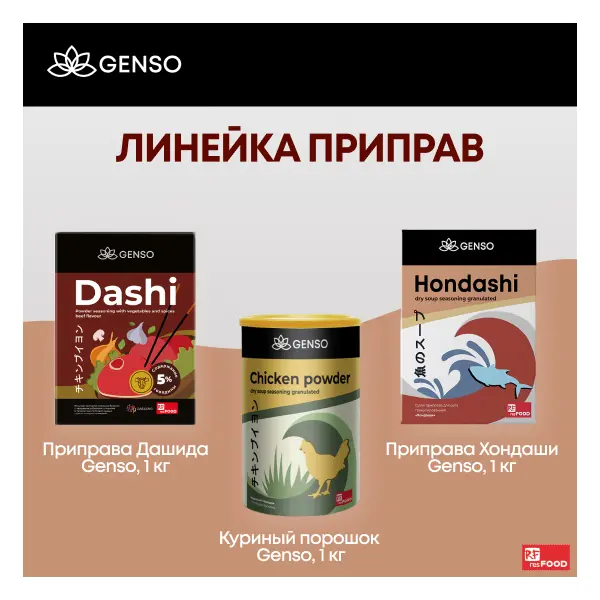 Приправа для супа сухая Хондаши Genso Resfood 1кг, 10шт/кор, Китай