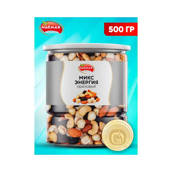 Смесь орехов с изюмом Энергия NARMAK 500гр, 20шт/кор
