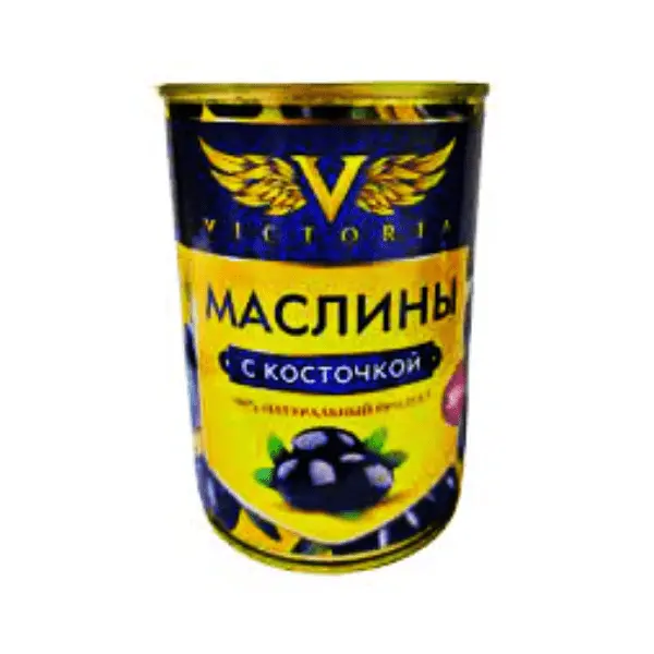 Маслины с косточкой ж/б 300мл*24шт ТМ Виктория Испания