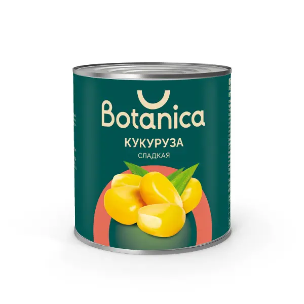 Кукуруза консервированная сладкая Botanica 425мл/340гр/285гр, 12шт/кор
