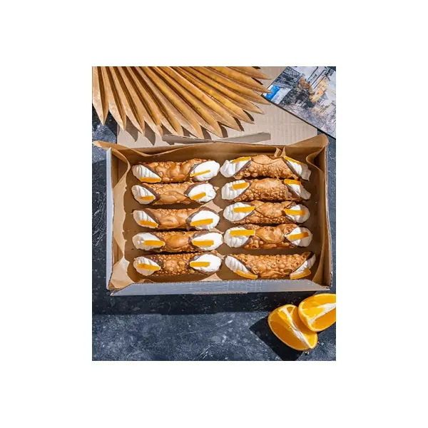 Пирожное канноли с апельсиновыми цукатами O'Cannoli 100гр, 10шт/уп, 5уп/кор