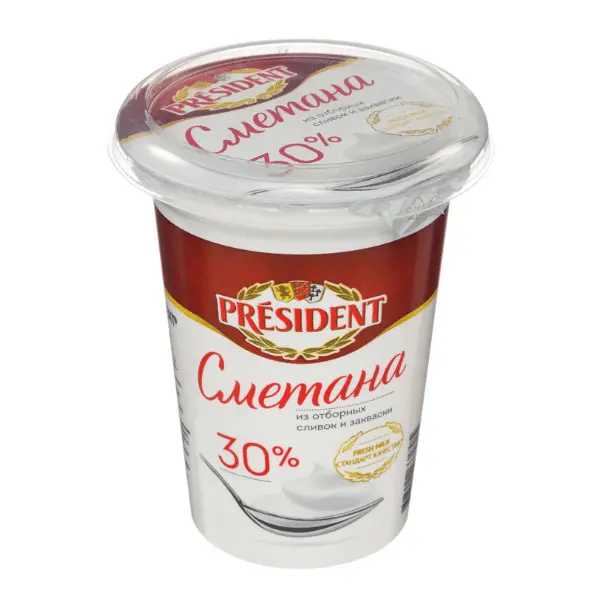 Сметана Президент 350 г 30% *12