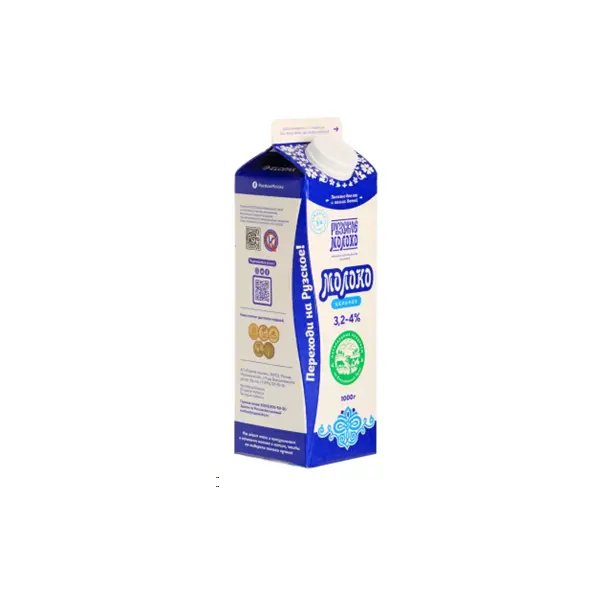 Молоко 3,2-4% Рузское молоко 1кг, 8шт/кор