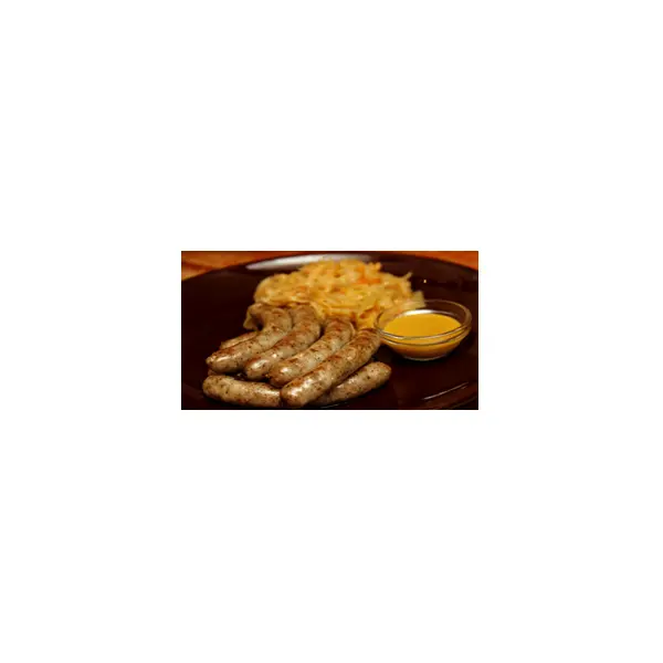Колбаски Нюрнбергеры мини из курицы, свинины и индейки L10см Деликатес 30гр, ~10кг/кор