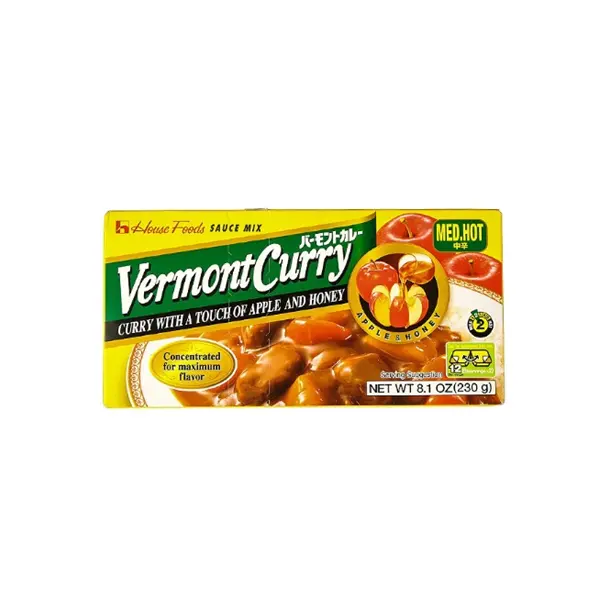 Соус Карри овощной среднеострый Vermont houce mild ltd 12 порций/230гр/шт, 60шт/кор