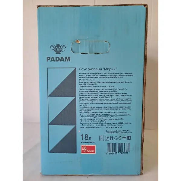 Соус рисовый Мирин Padam Resfood 18л, Россия
