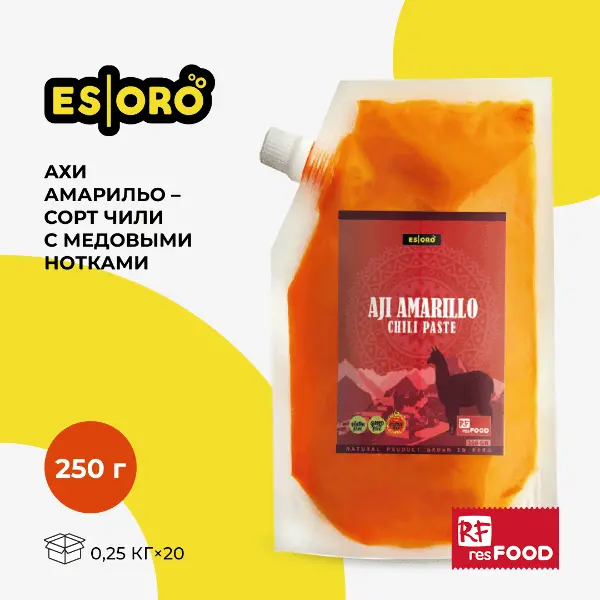 Паста Чили желтая Ахи Амарильо Esoro Resfood 250гр дойпак, 20шт/кор, Перу