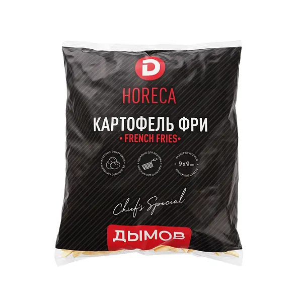 Картофель фри без панировки 9*9мм Дымов 2,5кг, 4шт/кор