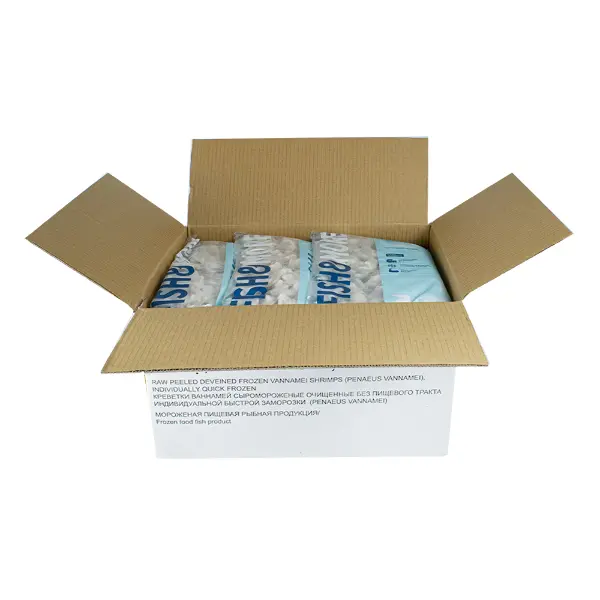 Креветка ваннамей с/м очищенная с/х 31/40 Fish&More M/s. Sandhya Aqua Exports 0,93кг, 9,3кг/кор