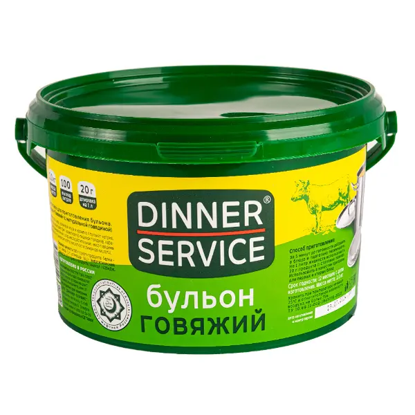 Бульон говяжий халяль Dinner Service 2кг ведро, 4шт/кор