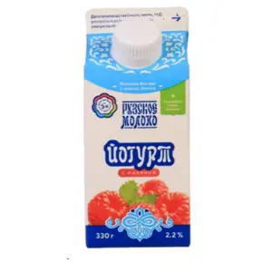 Йогурт с малиной 2,2% Рузское молоко 330гр, 10шт/кор