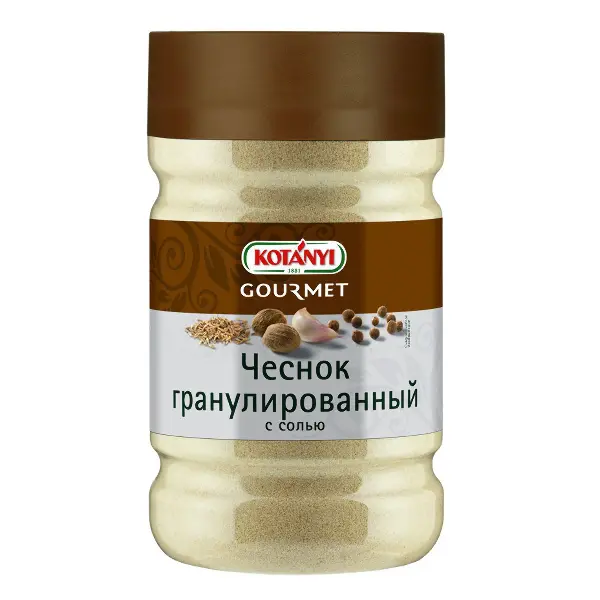 Чеснок гранулированный с солью КOTANYI 800гр п/банка, 6шт/кор