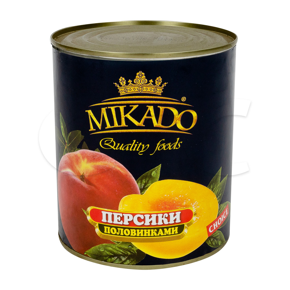 Персики консервированные половинки в сиропе MIKADO 850мл/820гр/460гр,  12шт/кор