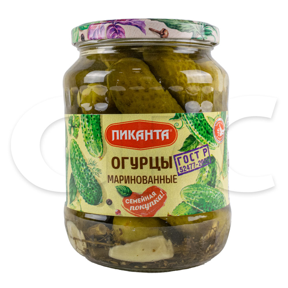 Огурцы марин. целые ГОСТ Пиканта 680гр, 6шт/кор