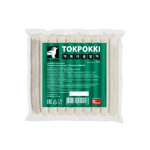 Палочки рисовые токпокки Kekeshi Resfood 1кг, 10шт/кор, Корея