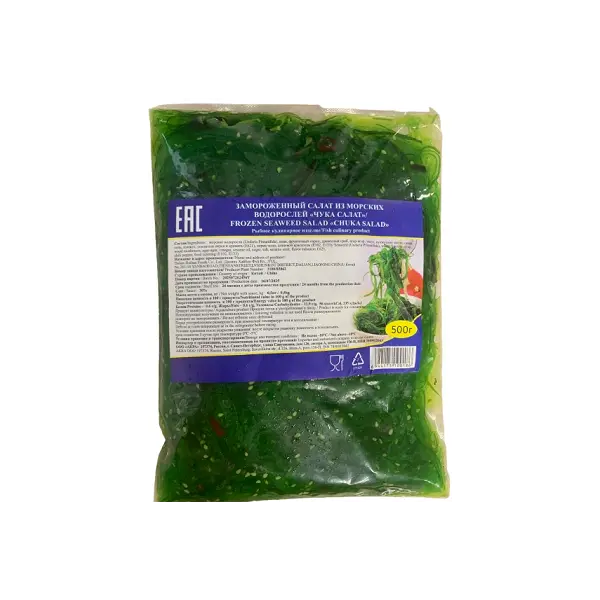 Салат Чука из морских водорослей замороженный Dalian Haibao Foods Co., Ltd 500гр, 20шт/кор, Китай