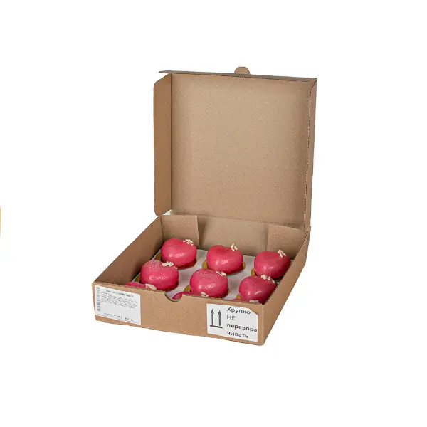 Пирожное Сердце Love is Клубника-Банан Бенье 75гр, 9шт/упак, 6упак/кор