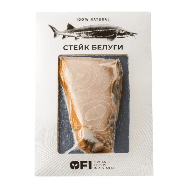 Белуга стейк х/к OFI Caviar 160-460гр, ~3,1кг/кор
