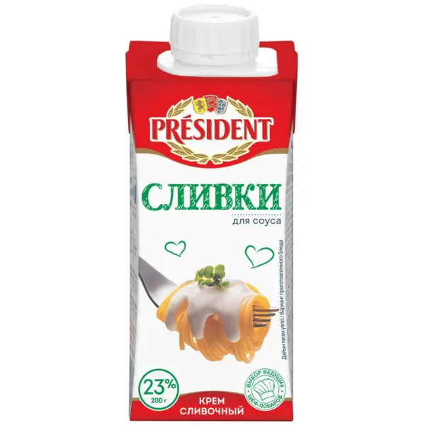 Крем сливочный "Сливки для соуса" 23% 200гр