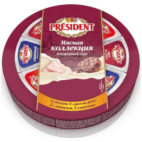 Сыр плавленый круг Мясная Коллекция Президент 140 г 45%