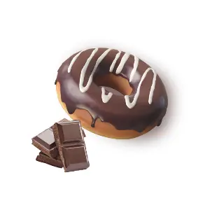 Пончик творожный глазированный с шоколадной начинкой Именитые 68гр, 12шт/кор