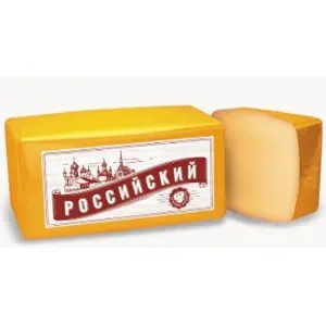 Продукт сырный полутвердый Российский 50% Dobramol брус ~3,8кг, ~18,5кг/кор