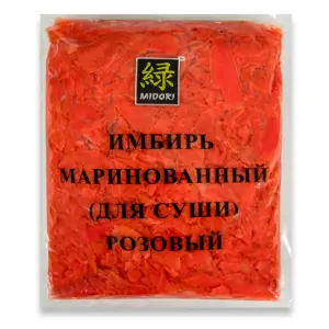 Имбирь маринованный розовый Мидори 1кг, 10шт/кор