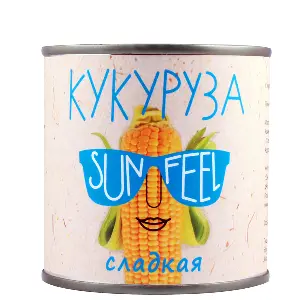 Кукуруза консервированная сладкая в зернах SUNFEEL 425мл/340гр/272гр ж/б, 12шт/кор