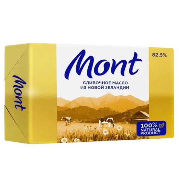 Масло сливочное традиционное 82,5% Mont 400гр, 12шт/кор, Новая Зеландия