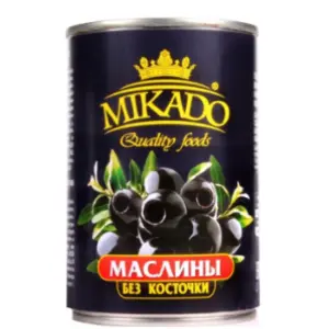 Маслины целые черные б/к MIKADO 300мл/280гр/90гр, 12шт/кор 