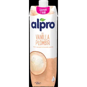 Молоко растительное соевое со вкусом ванильного пломбира обогащенное кальцием ALPRO 1л, 12шт/кор