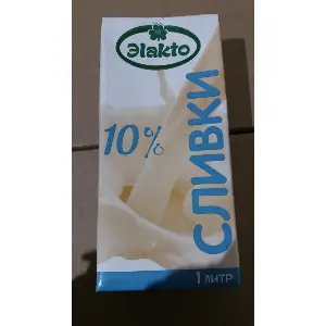 Сливки ультрапастеризованные питьевые 10% Эlakto 1л, 12шт/кор