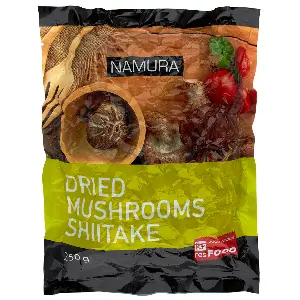 Грибы сушеные Шиитаке Namura 250гр, 40шт/кор, Китай