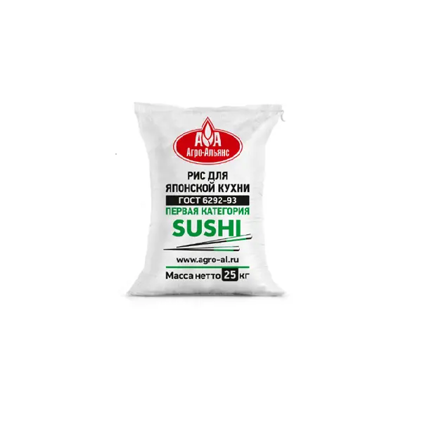 Рис для суши 1 сорт ГОСТ Агро-Альянс 25кг/мешок