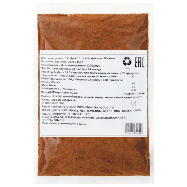 Перец красный Шичими 300гр, 60шт/кор, Китай